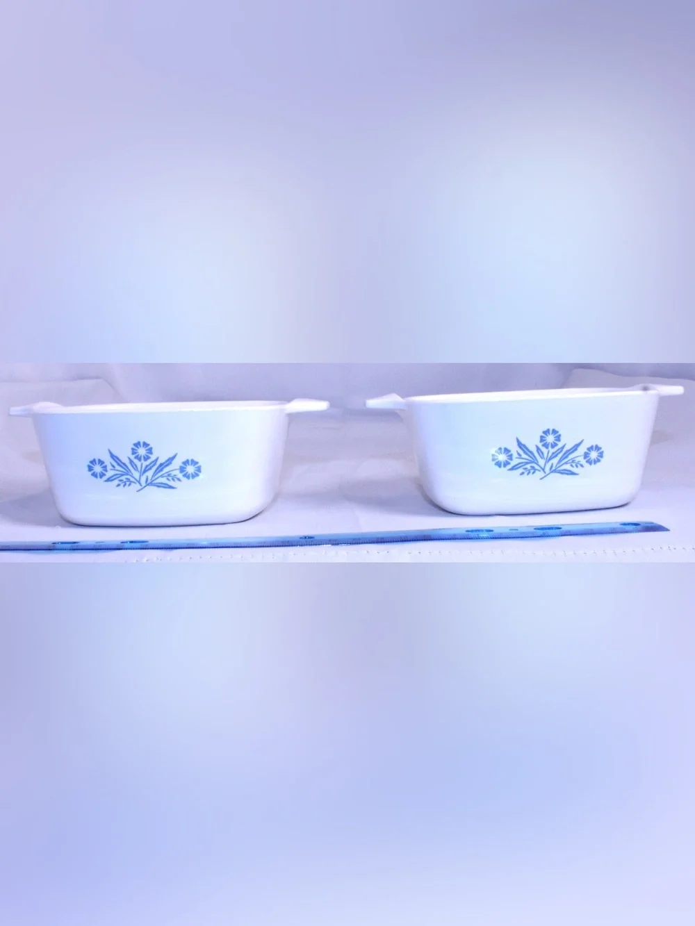 MCM Vintage CorningWare Ceramic Bake Dishes P-43-B 💙 Blue Cornflower - 2